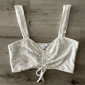 Princess Polly White Crop Top Size 4